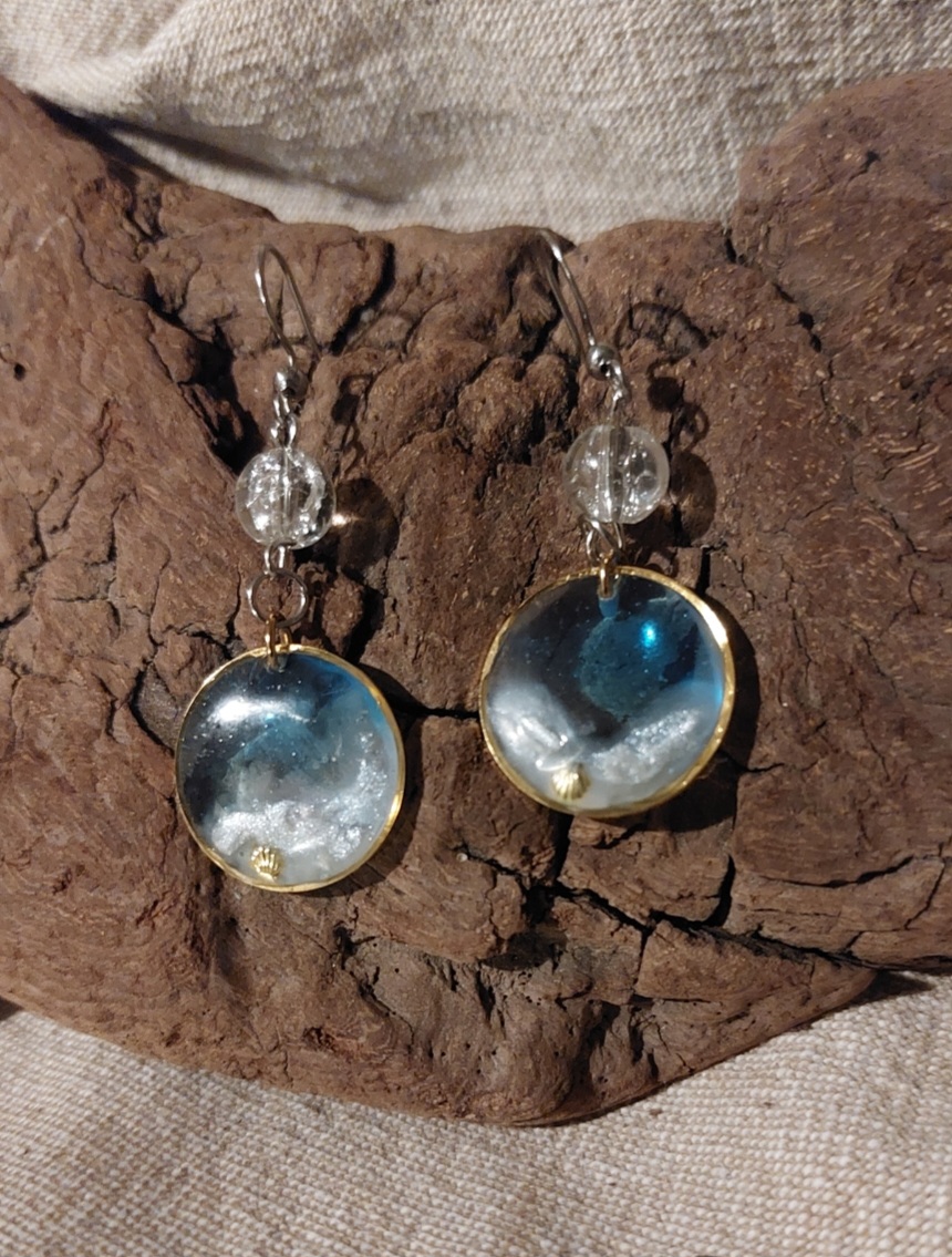 Boucles Trésor d’écume – Luminica Bijoux