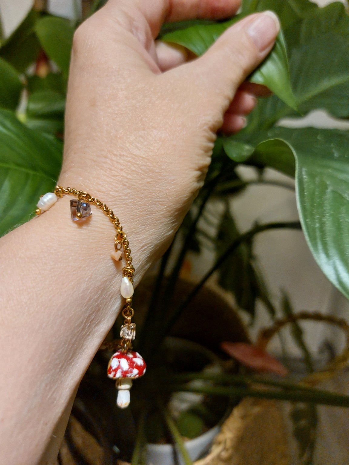 Bracelet Amanite perlée