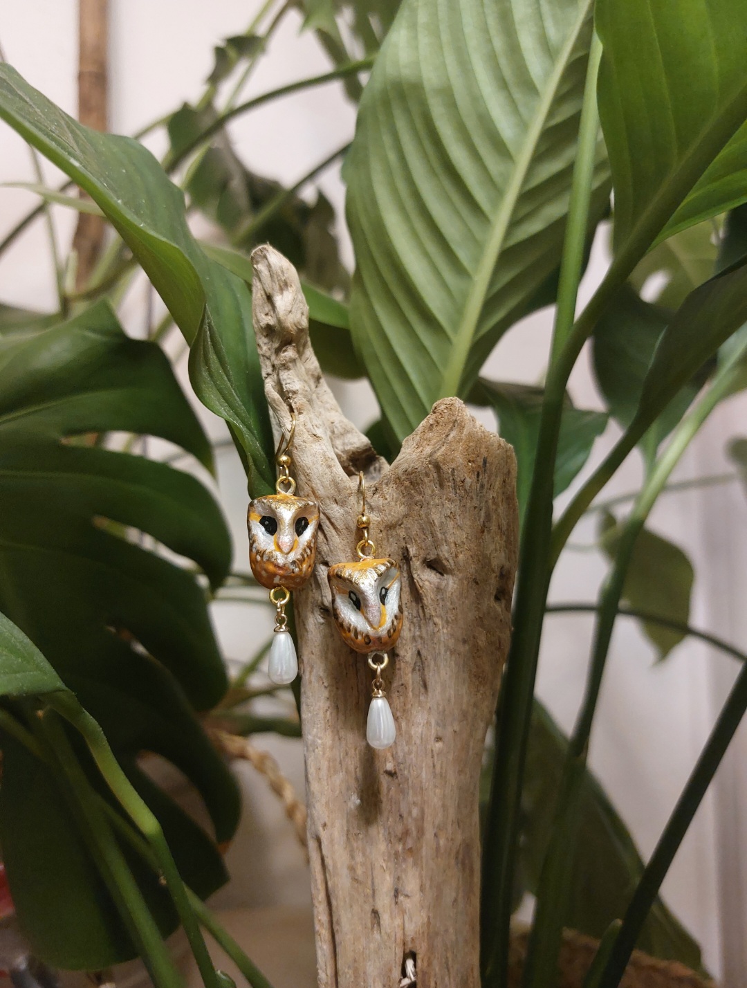 Boucles Chouettes et perles